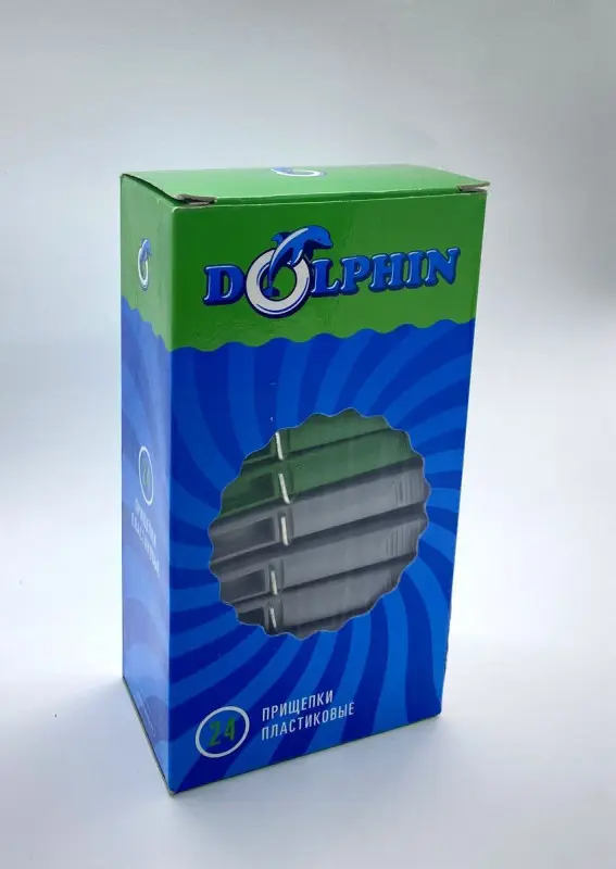 Прищепки пластмассовые серо-зеленые 24 шт/уп.