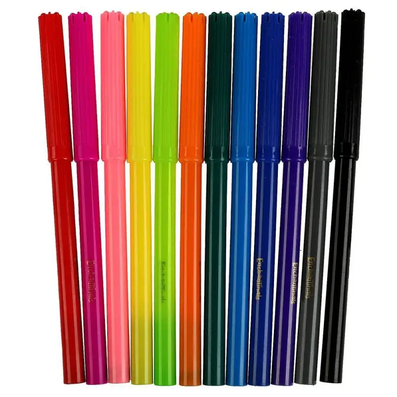 Фломастеры Энчантималс, 12 цветов, круглые