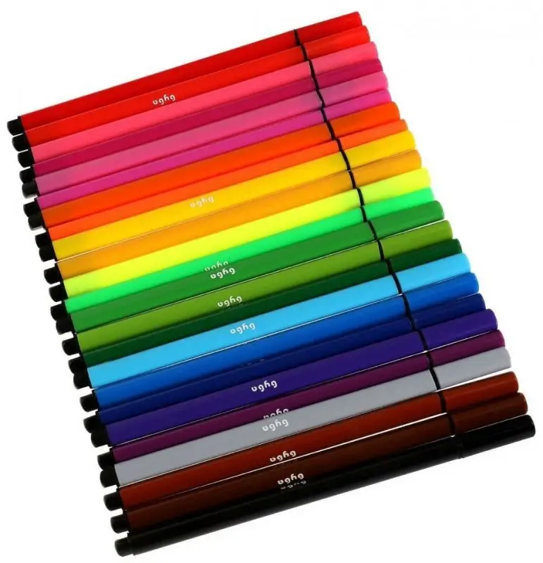 Фломастеры Буба, 24 цвета, круглые (26715 прозрачная упаковка)