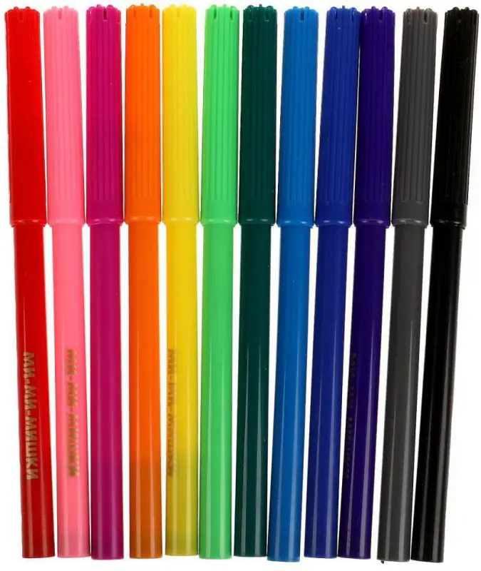 Фломастеры Ми-ми-мишки 12 цветов, круглые