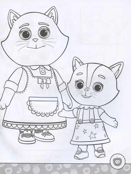 Уценка. Кошечки-собачки. Раскрась по образцу с наклейками