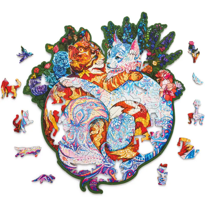 Деревянный Пазл Влюбленные Кошки S (95 дет.)