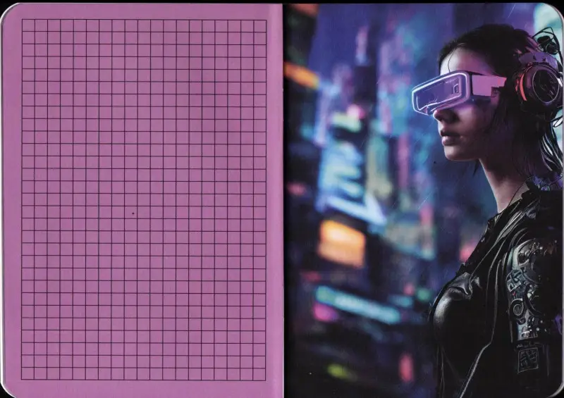 Блокнот Cybernotes (портрет девушки). Блокнот бегущего по краю