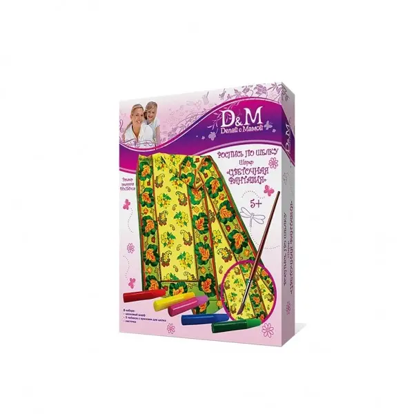 Уценка. НАБОР ДЛЯ РОСПИСИ ШЕЛКОВОГО ШАРФА "ЦВЕТОЧНАЯ ФАНТАЗИЯ"