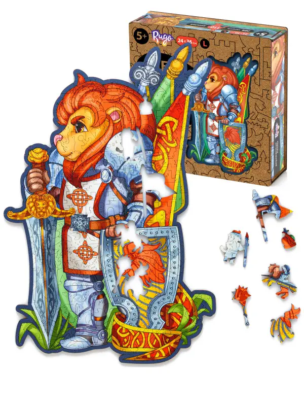 Деревянный Пазл Лев Рыцарь L (110 дет.)