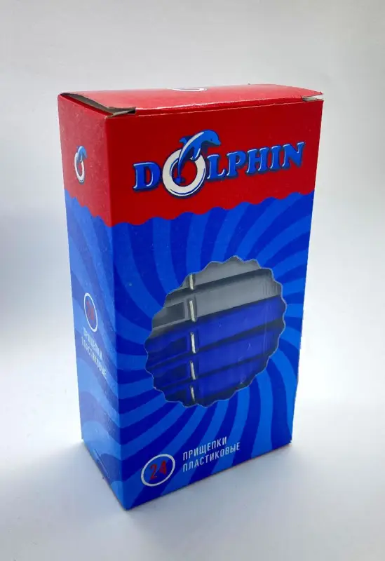 Прищепки пластмассовые серо-синие 24 шт/уп.