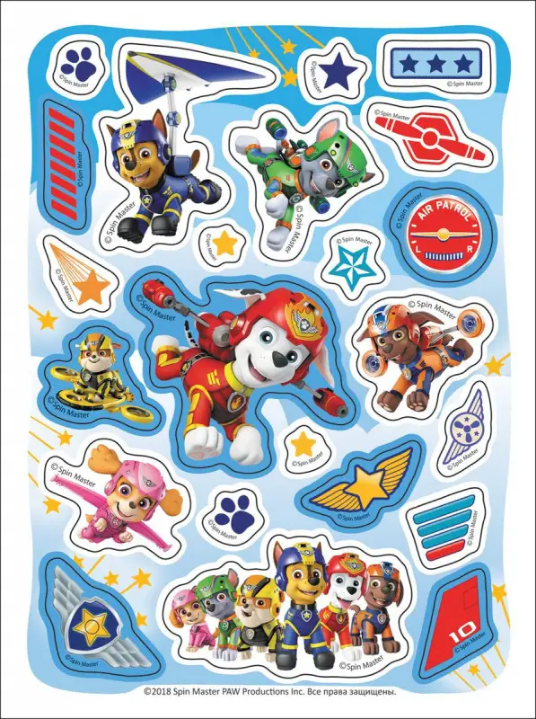 Щенячий патруль. 100 наклеек (голубая)