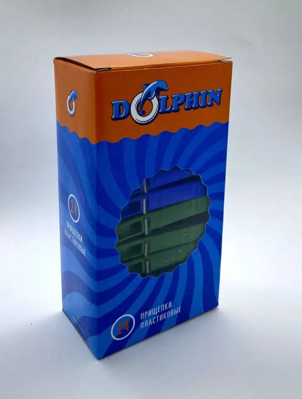 Прищепки пластмассовые зелено-синие 24 шт/уп.