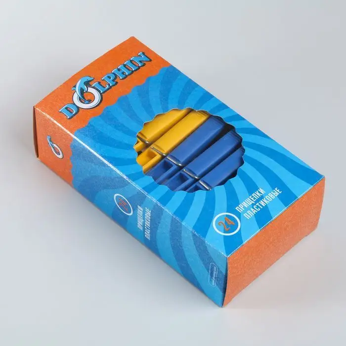 Прищепки пластмассовые желто-синие 24 шт/уп.