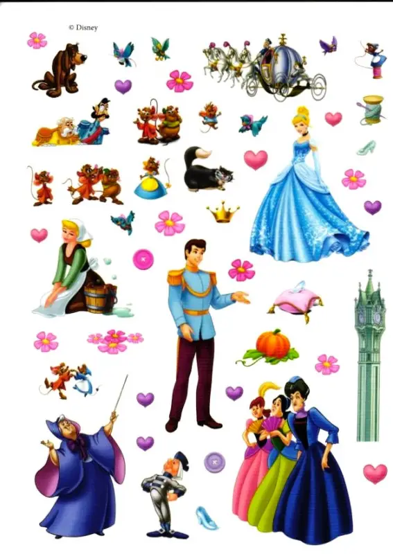 Книжка-перевёртыш с переводными картинками КПК1410 Принцессы Disney. Спящая красавица. Золушка